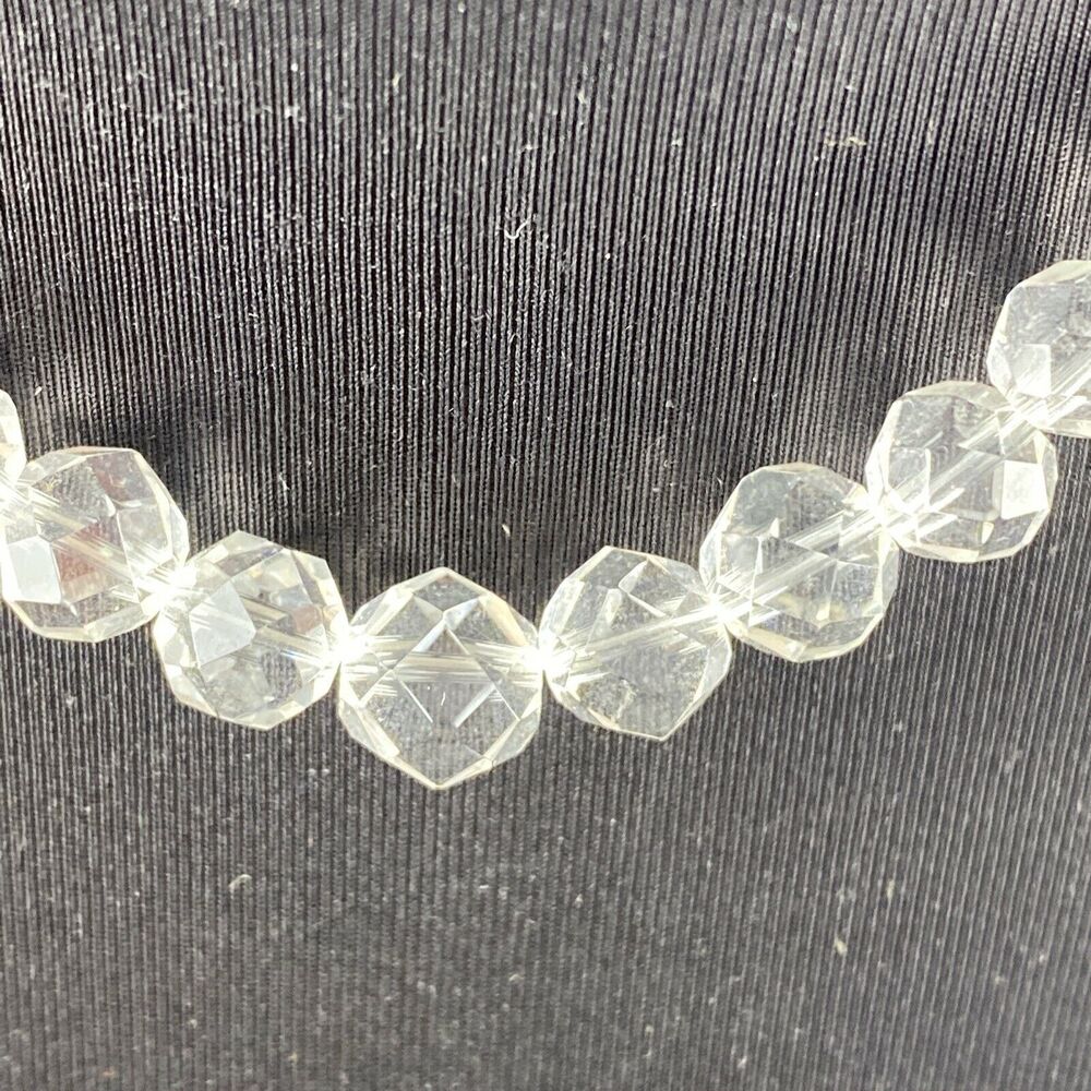 Vintage Takumi Womens Clear Crystal‎ Faceted Beaded Necklace with Box Japan - Picture 6 of 10